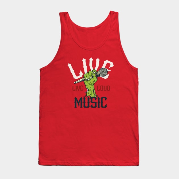 Live Music Zombie Hand // Support Live Music // Music Lover Tank Top by SLAG_Creative